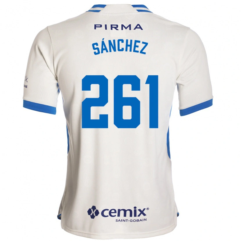 Danxen Mann Paulo Sánchez #261 Hvit Blå Rød Bortetrøye Drakt Trøye 2026/27 Skjorter T-Skjorte