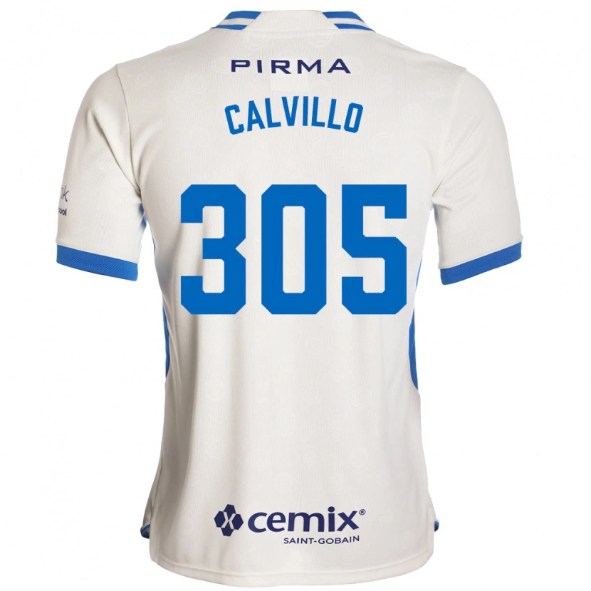 Danxen Mann Carlos Calvillo #305 Hvit Blå Rød Bortetrøye Drakt Trøye 2026/27 Skjorter T-Skjorte