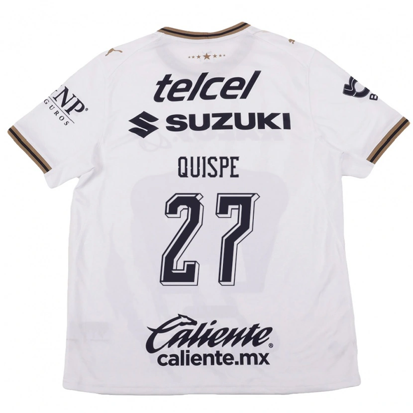 Danxen Mann Piero Quispe #27 Hvit Svart Brun Bortetrøye Drakt Trøye 2026/27 Skjorter T-Skjorte