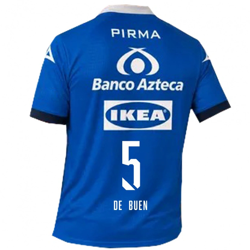 Danxen Mann Diego De Buen #5 Blå Hvit Bortetrøye Drakt Trøye 2026/27 Skjorter T-Skjorte