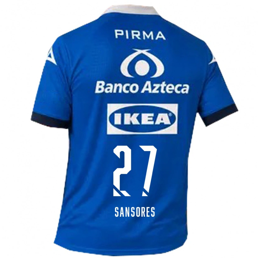 Danxen Mann Miguel Sansores #27 Blå Hvit Bortetrøye Drakt Trøye 2026/27 Skjorter T-Skjorte