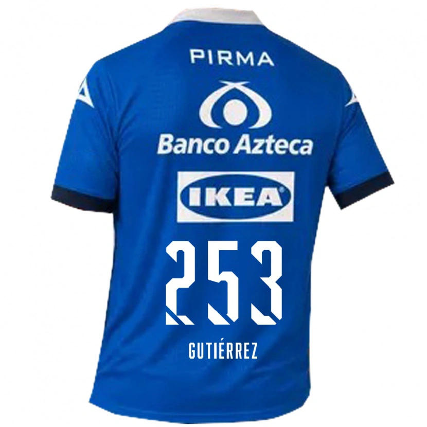 Danxen Mann Santiago Gutiérrez #253 Blå Hvit Bortetrøye Drakt Trøye 2026/27 Skjorter T-Skjorte