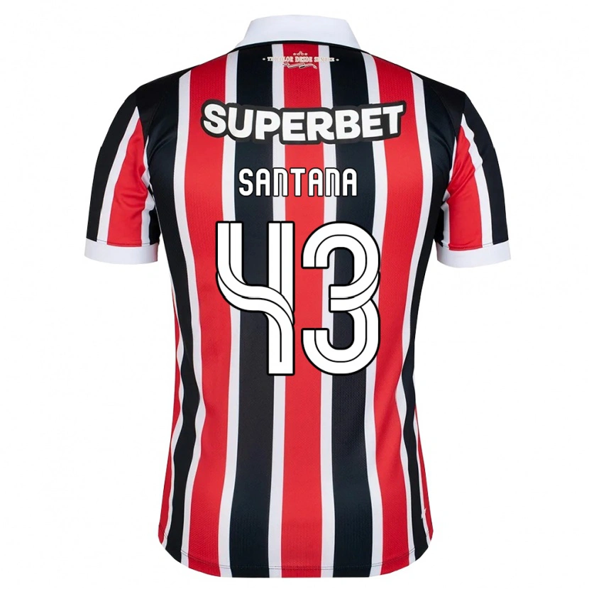 Danxen Mann Gustavo Santana #43 Rød Hvit Svart Bortetrøye Drakt Trøye 2026/27 Skjorter T-Skjorte