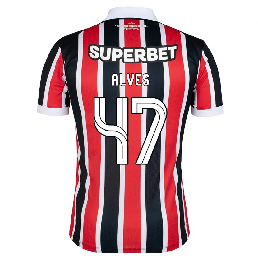 Danxen Mann Matheus Alves #47 Rød Hvit Svart Bortetrøye Drakt Trøye 2026/27 Skjorter T-Skjorte