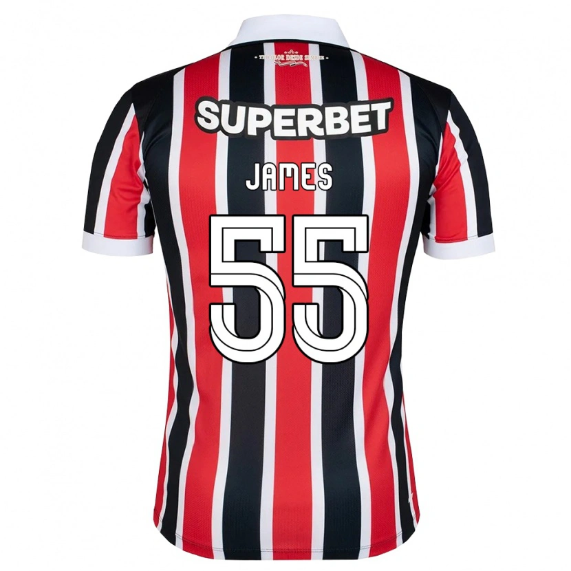 Danxen Mann James Rodriguez #55 Rød Hvit Svart Bortetrøye Drakt Trøye 2026/27 Skjorter T-Skjorte