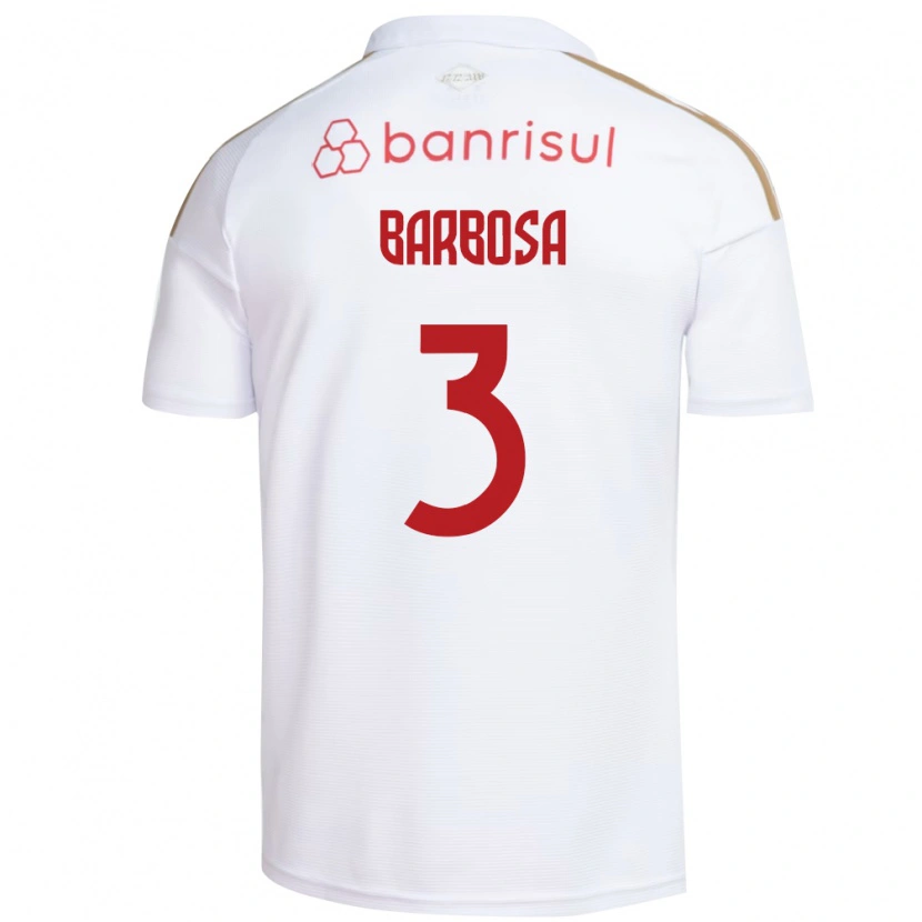 Danxen Mann Mauricio Barbosa #3 Hvit Rød Bortetrøye Drakt Trøye 2026/27 Skjorter T-Skjorte