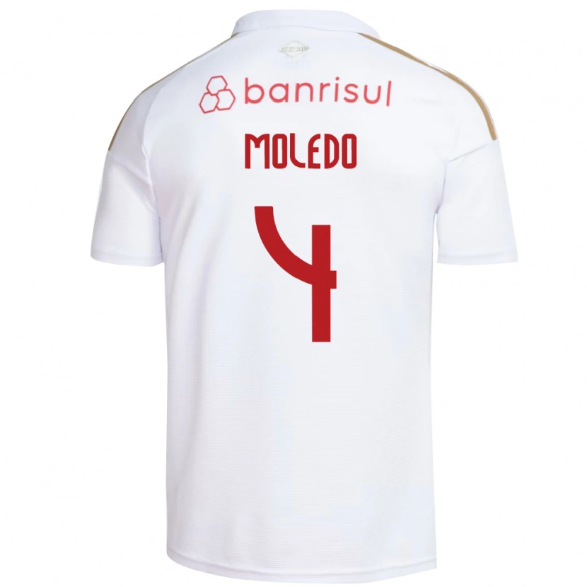 Danxen Mann Rodrigo Moledo #4 Hvit Rød Bortetrøye Drakt Trøye 2026/27 Skjorter T-Skjorte