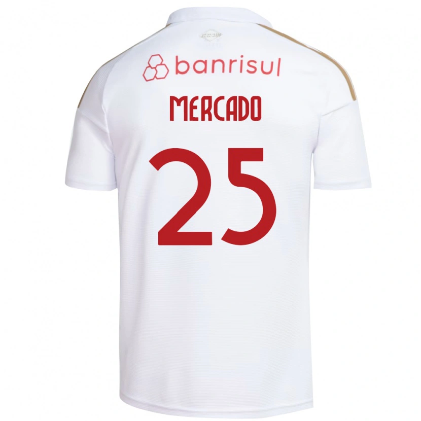 Danxen Mann Gabriel Mercado #25 Hvit Rød Bortetrøye Drakt Trøye 2026/27 Skjorter T-Skjorte
