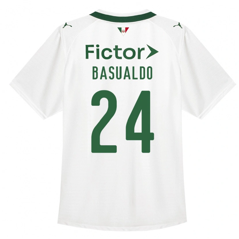 Danxen Mann Luis Basualdo #24 Grønn Hvit Bortetrøye Drakt Trøye 2026/27 Skjorter T-Skjorte