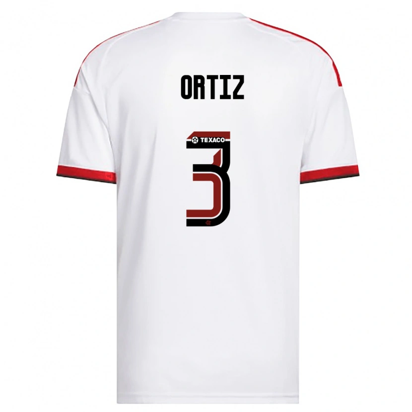 Danxen Mann Léo Ortiz #3 Hvit Rød Svart Bortetrøye Drakt Trøye 2026/27 Skjorter T-Skjorte