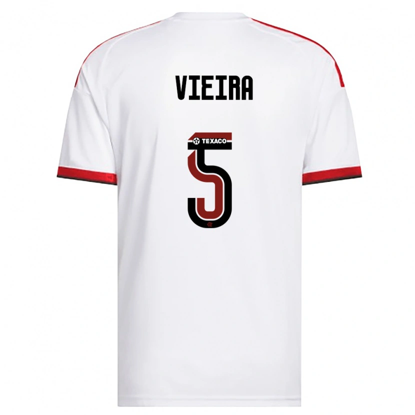 Danxen Mann Lucas Vieira #5 Hvit Rød Svart Bortetrøye Drakt Trøye 2026/27 Skjorter T-Skjorte