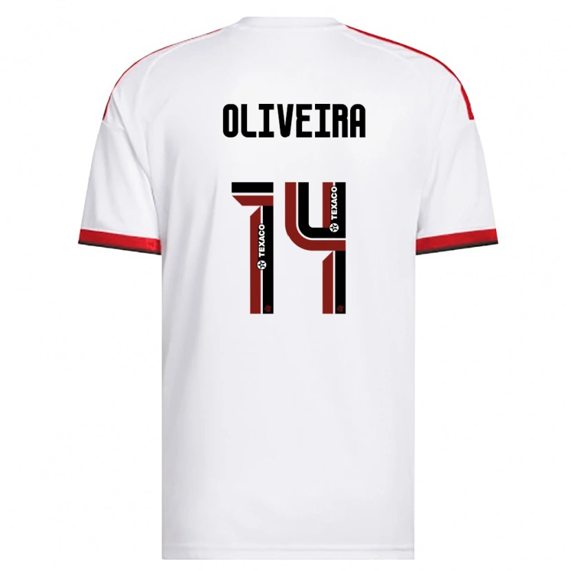 Danxen Mann Gustavo Oliveira #14 Hvit Rød Svart Bortetrøye Drakt Trøye 2026/27 Skjorter T-Skjorte