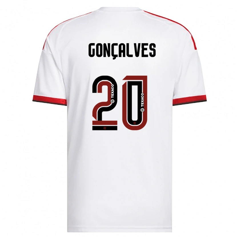Danxen Mann Matheus Gonçalves #20 Hvit Rød Svart Bortetrøye Drakt Trøye 2026/27 Skjorter T-Skjorte