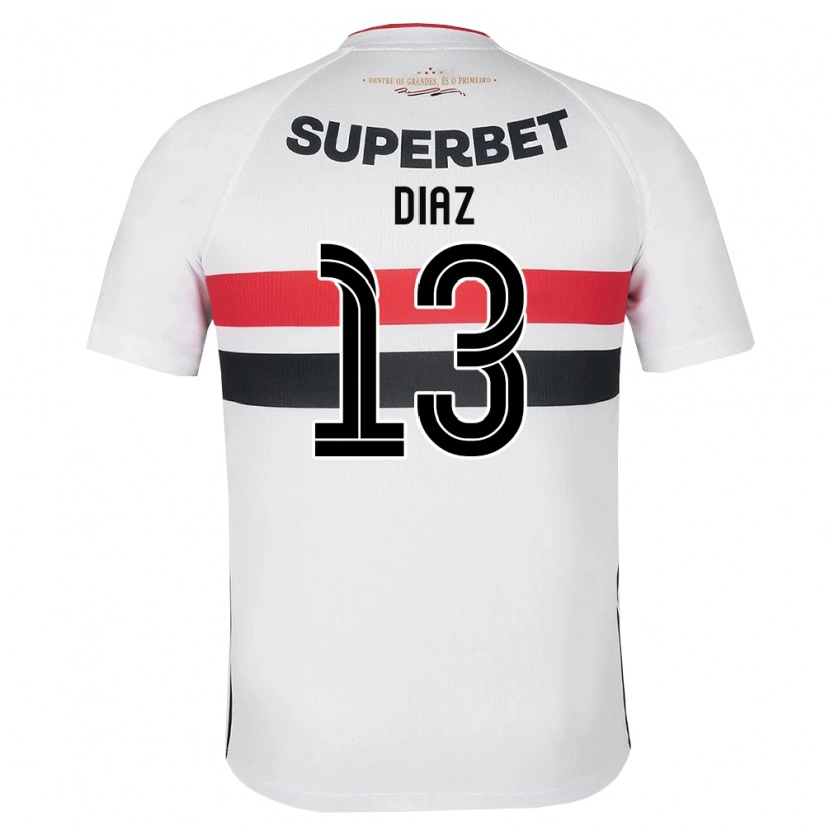 Danxen Dame Enzo Díaz #13 Hvit Rød Svart Hjemmetrøye Drakt Trøye 2026/27 Skjorter T-Skjorte
