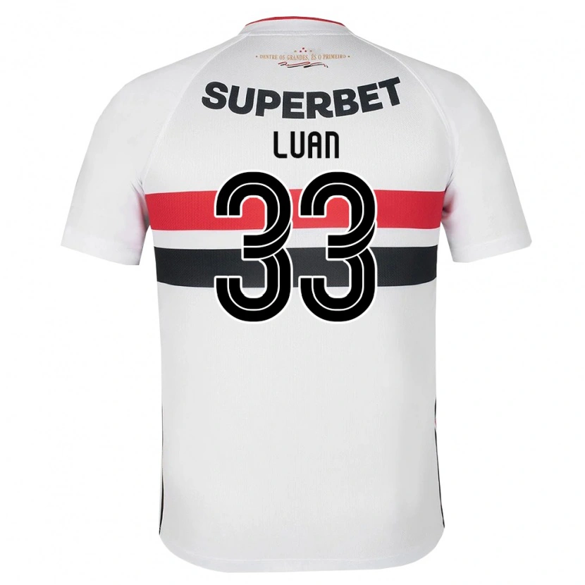 Danxen Dame Luan Vinicius Da Silva Santos #33 Hvit Rød Svart Hjemmetrøye Drakt Trøye 2026/27 Skjorter T-Skjorte