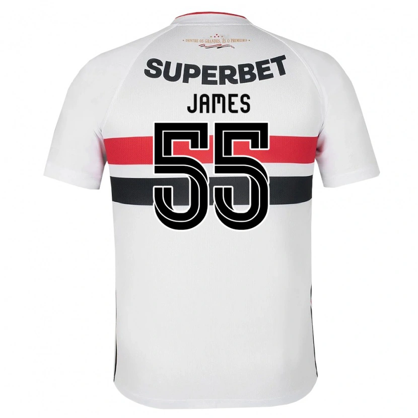 Danxen Dame James Rodriguez #55 Hvit Rød Svart Hjemmetrøye Drakt Trøye 2026/27 Skjorter T-Skjorte