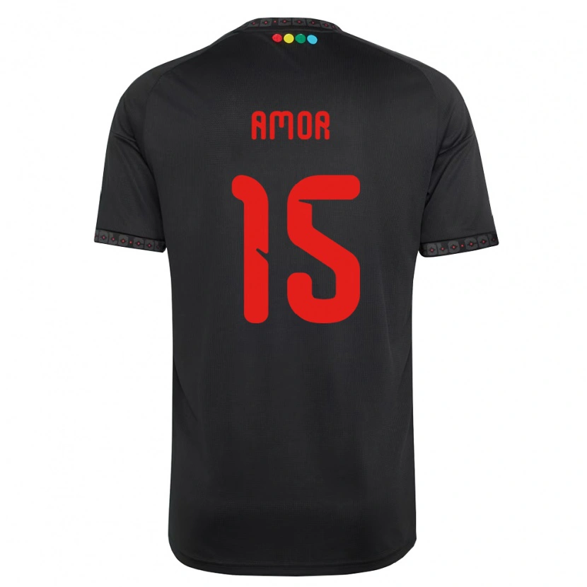 Danxen Dame Emiliano Amor #15 Svart Rød Bortetrøye Drakt Trøye 2026/27 Skjorter T-Skjorte