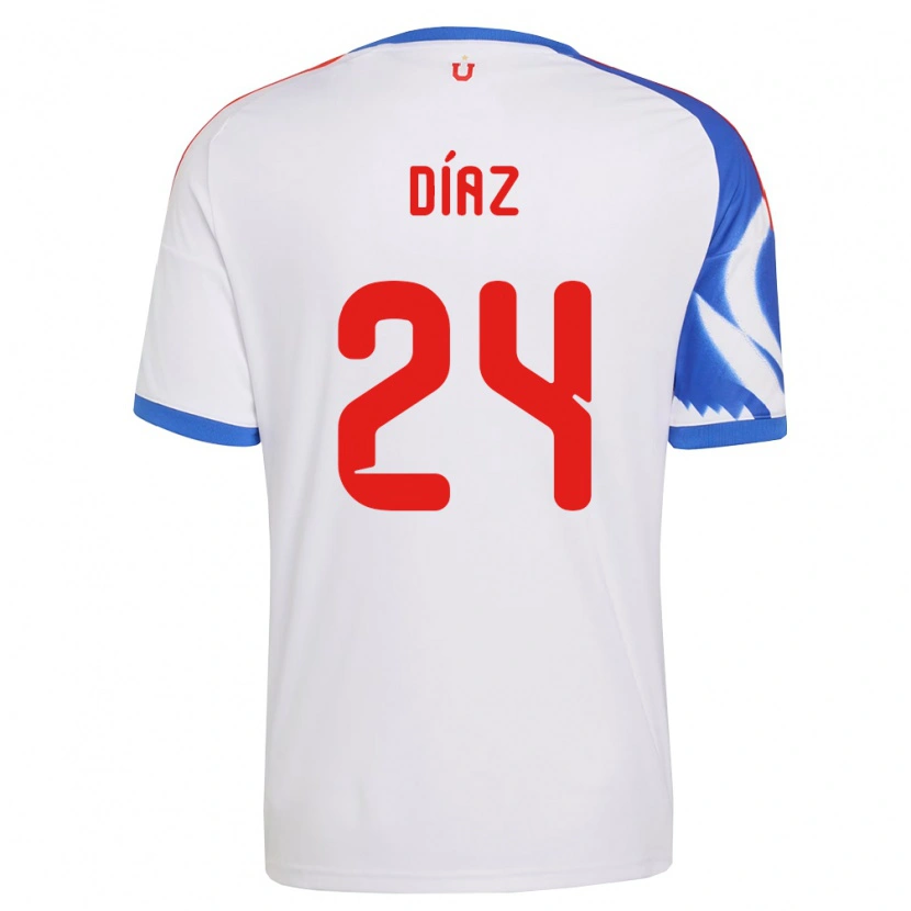 Danxen Dame Antonio Díaz #24 Hvit Marineblå Bortetrøye Drakt Trøye 2026/27 Skjorter T-Skjorte