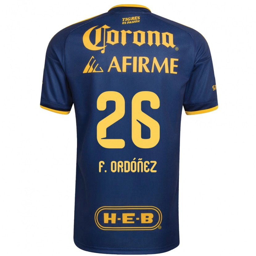 Danxen Dame Fernando Ordóñez #26 Kongelig Blå Gul Bortetrøye Drakt Trøye 2026/27 Skjorter T-Skjorte