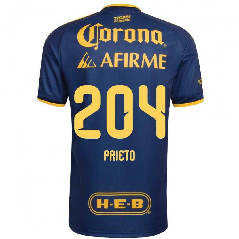 Danxen Dame Leonel Prieto #204 Kongelig Blå Gul Bortetrøye Drakt Trøye 2026/27 Skjorter T-Skjorte