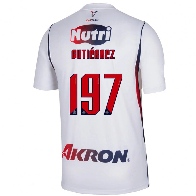 Danxen Dame Bryan Gutiérrez #197 Rød Hvit Marineblå Bortetrøye Drakt Trøye 2026/27 Skjorter T-Skjorte