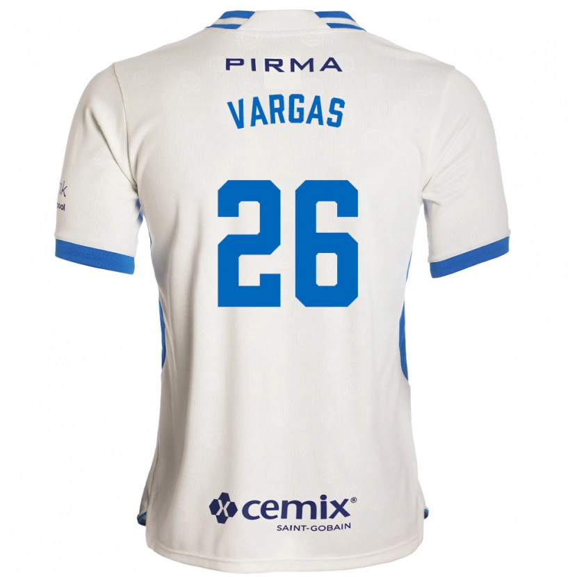 Danxen Dame Carlos Vargas #26 Hvit Blå Rød Bortetrøye Drakt Trøye 2026/27 Skjorter T-Skjorte