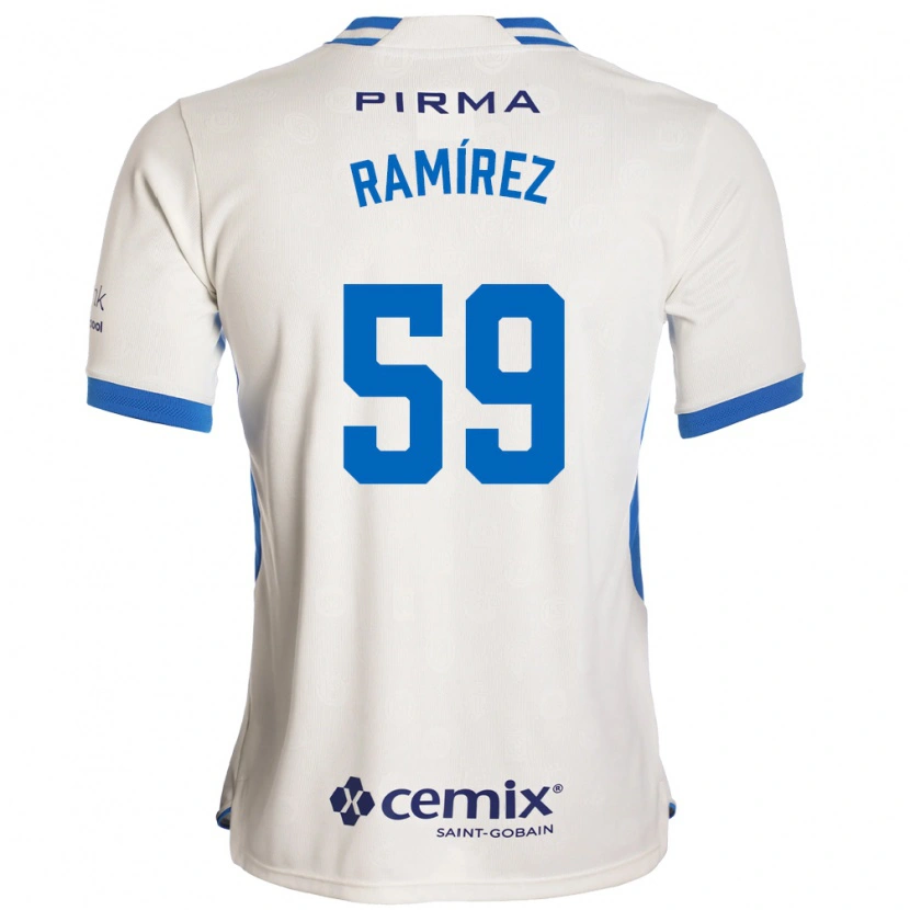 Danxen Dame Diego Ramírez #59 Hvit Blå Rød Bortetrøye Drakt Trøye 2026/27 Skjorter T-Skjorte
