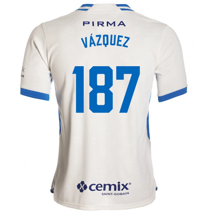 Danxen Dame Cristian Vázquez #187 Hvit Blå Rød Bortetrøye Drakt Trøye 2026/27 Skjorter T-Skjorte