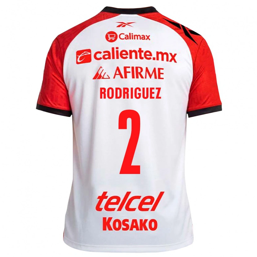 Danxen Dame Antonio Rodríguez #2 Hvit Svart Rød Bortetrøye Drakt Trøye 2026/27 Skjorter T-Skjorte