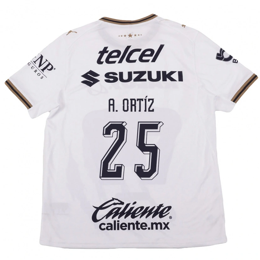 Danxen Dame Arturo Ortiz #25 Hvit Svart Brun Bortetrøye Drakt Trøye 2026/27 Skjorter T-Skjorte