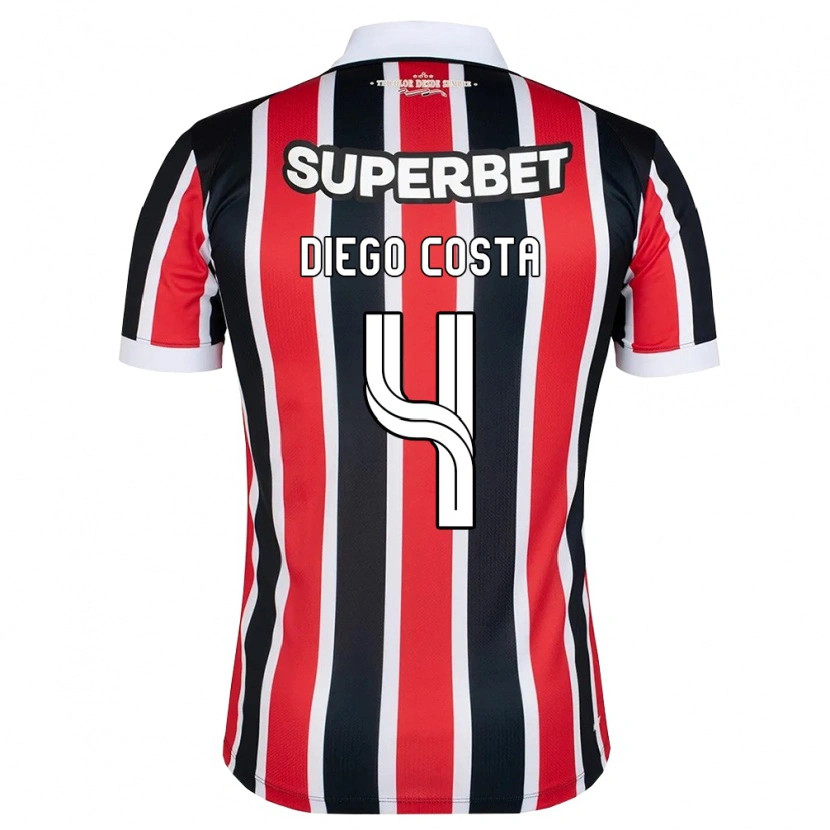Danxen Dame Diego Costa #4 Rød Hvit Svart Bortetrøye Drakt Trøye 2026/27 Skjorter T-Skjorte