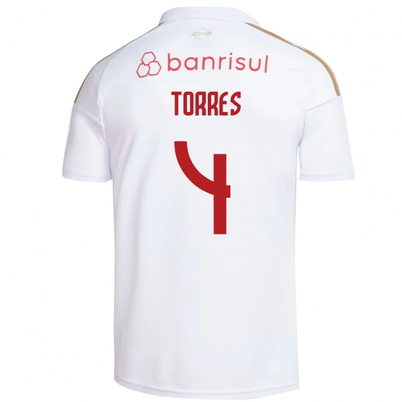 Danxen Dame Félix Torres #4 Hvit Rød Bortetrøye Drakt Trøye 2026/27 Skjorter T-Skjorte