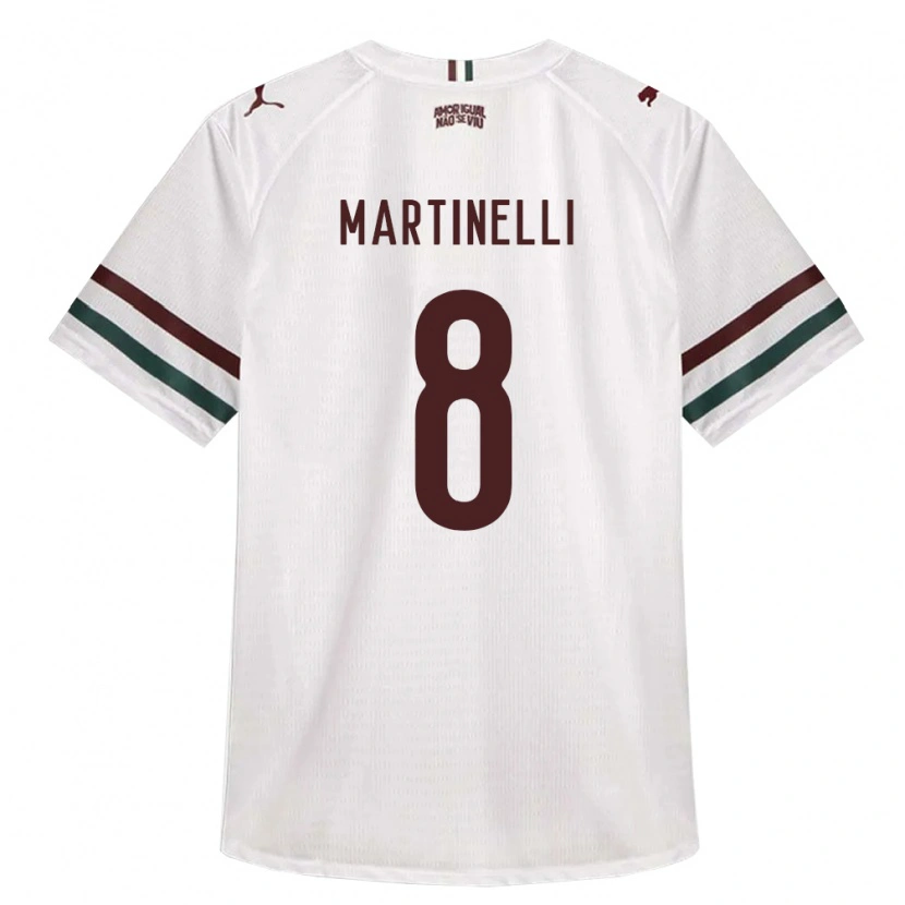 Danxen Dame Matheus Martinelli Lima #8 Hvit Grønn Burgund Bortetrøye Drakt Trøye 2026/27 Skjorter T-Skjorte