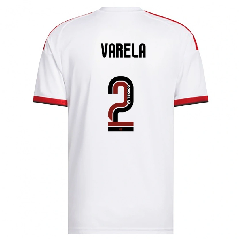 Danxen Dame Guillermo Varela #2 Hvit Rød Svart Bortetrøye Drakt Trøye 2026/27 Skjorter T-Skjorte