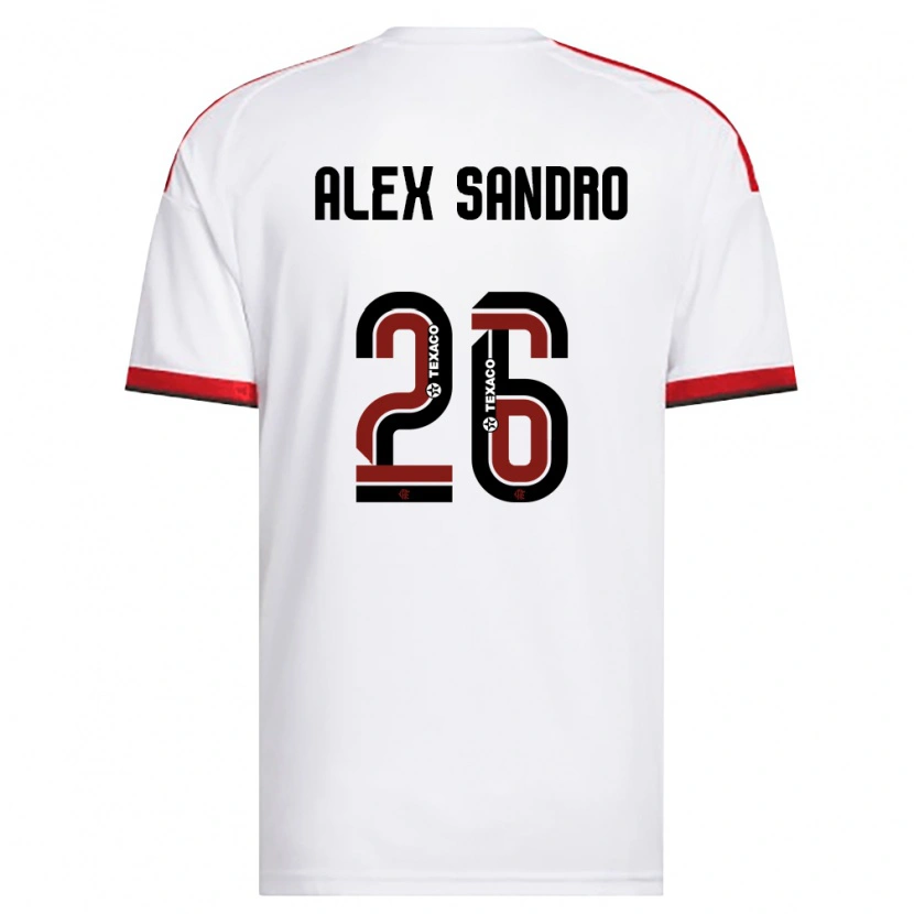 Danxen Dame Alex Sandro #26 Hvit Rød Svart Bortetrøye Drakt Trøye 2026/27 Skjorter T-Skjorte