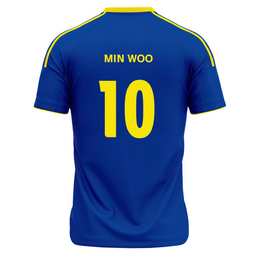 Danxen Barn Min-Woo Kim #10 Kongelig Blå Gul Hjemmetrøye Drakt Trøye 2026/27 Skjorter T-Skjorte