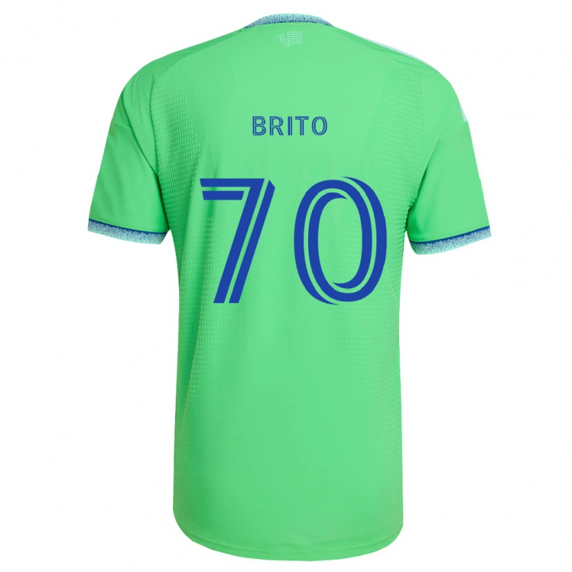 Danxen Barn Kelvin-Luis Brito #70 Grønn Lys Blå Hjemmetrøye Drakt Trøye 2026/27 Skjorter T-Skjorte