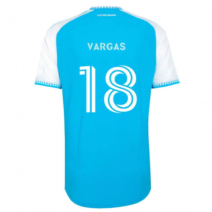 Danxen Barn Kerwin Vargas #18 Himmelblå Hvit Svart Hjemmetrøye Drakt Trøye 2026/27 Skjorter T-Skjorte