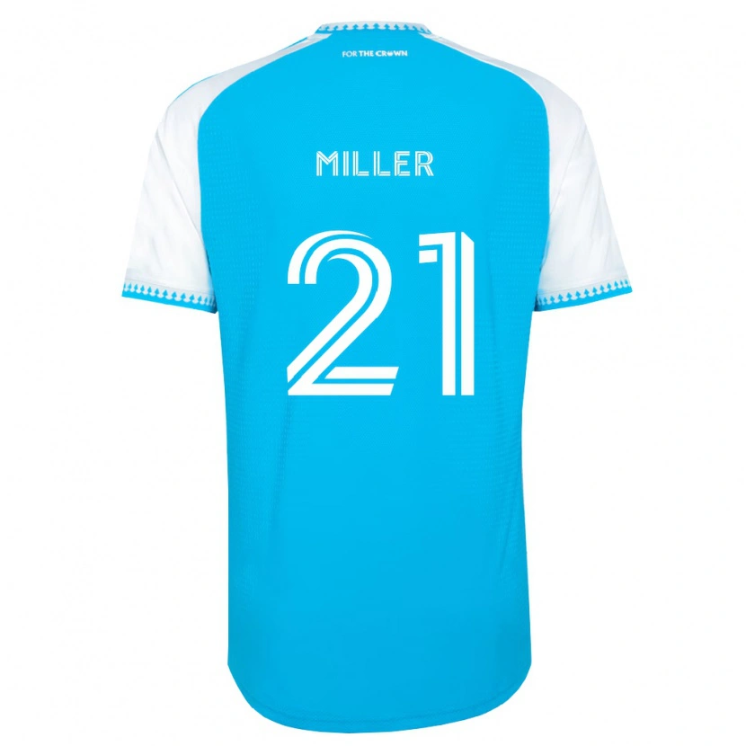 Danxen Barn Tyler Miller #21 Himmelblå Hvit Svart Hjemmetrøye Drakt Trøye 2026/27 Skjorter T-Skjorte