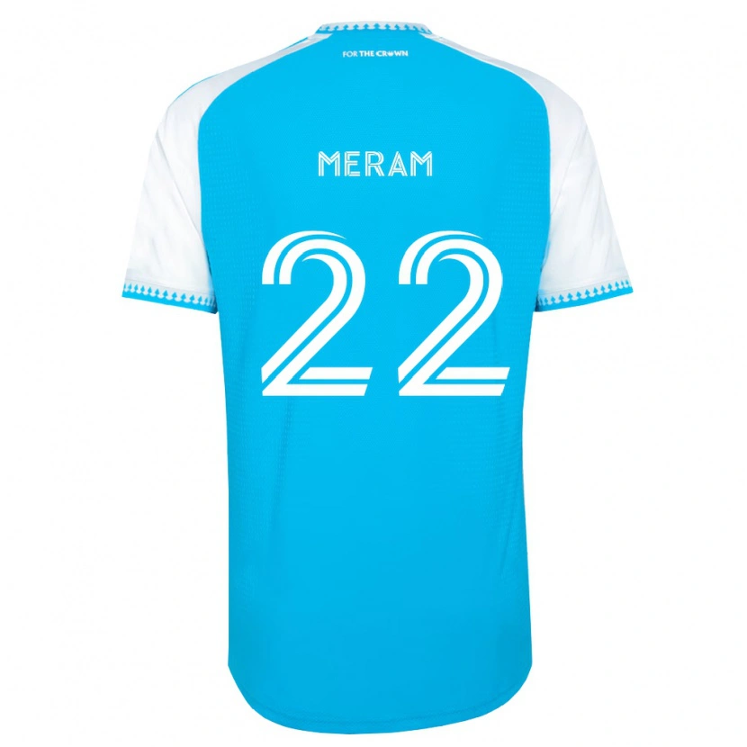 Danxen Barn Justin Meram #22 Himmelblå Hvit Svart Hjemmetrøye Drakt Trøye 2026/27 Skjorter T-Skjorte