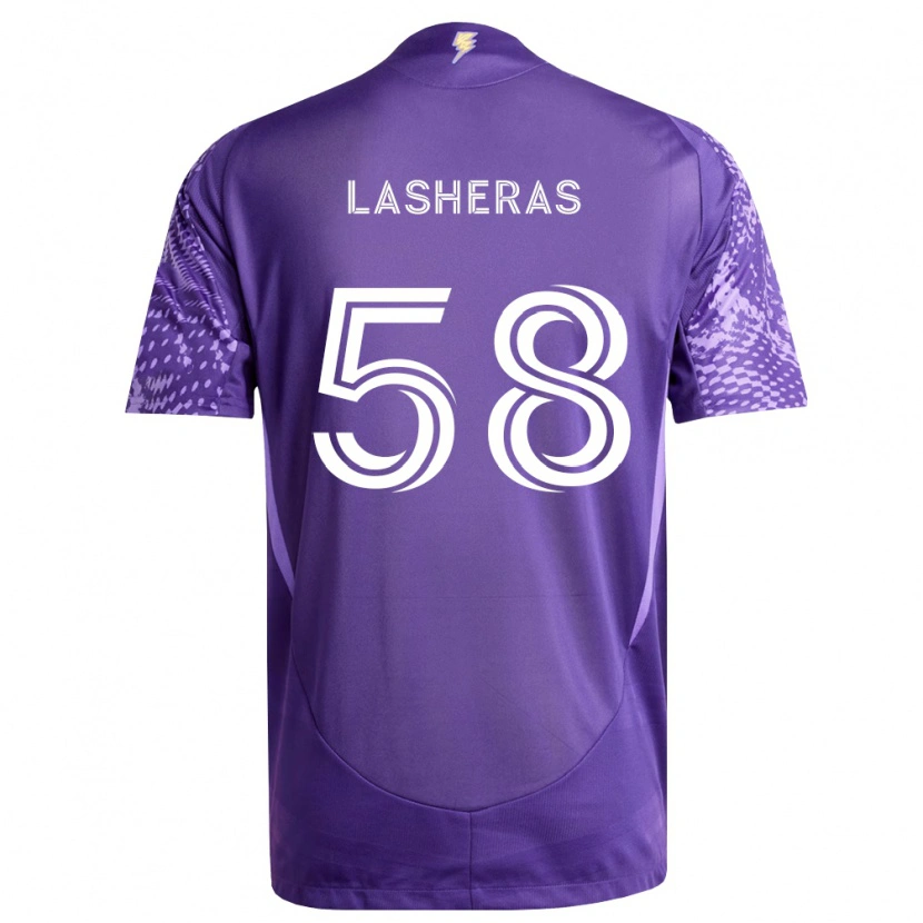 Danxen Barn Nicolas Lasheras #58 Lilla Hvit Hjemmetrøye Drakt Trøye 2026/27 Skjorter T-Skjorte
