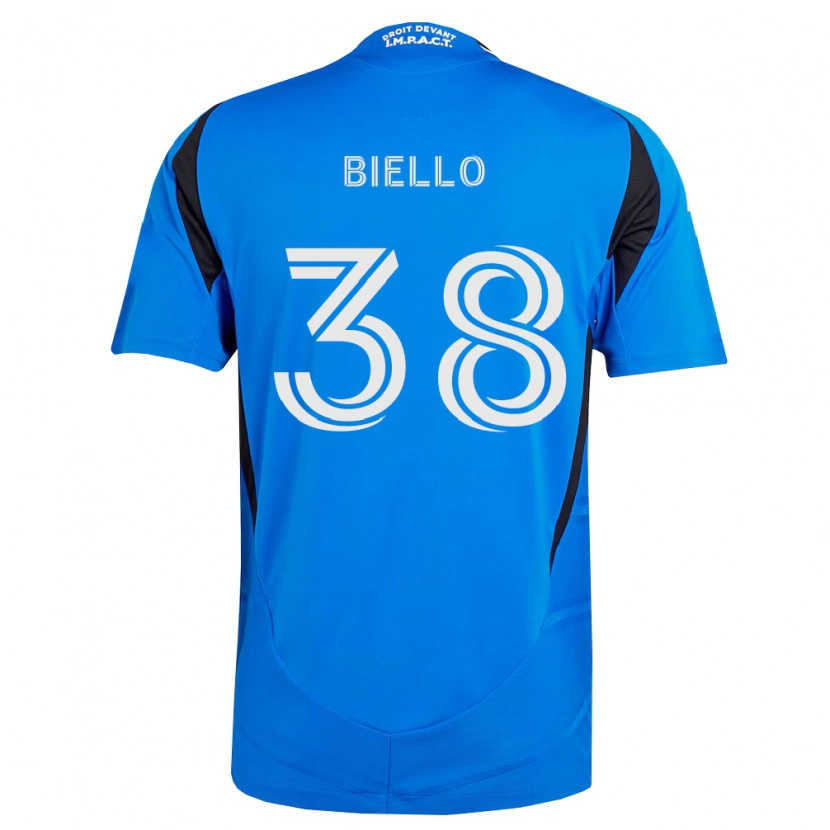 Danxen Barn Alessandro Biello #38 Blå Hvit Svart Hjemmetrøye Drakt Trøye 2026/27 Skjorter T-Skjorte