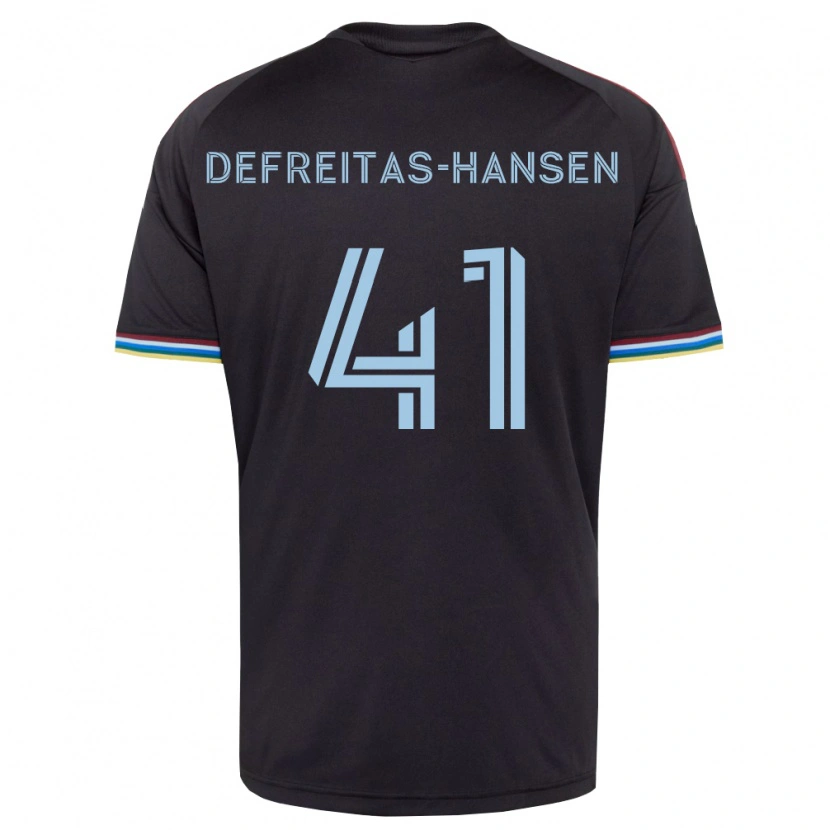 Danxen Barn Nicolas Hansen #41 Svart Himmelblå Hjemmetrøye Drakt Trøye 2026/27 Skjorter T-Skjorte
