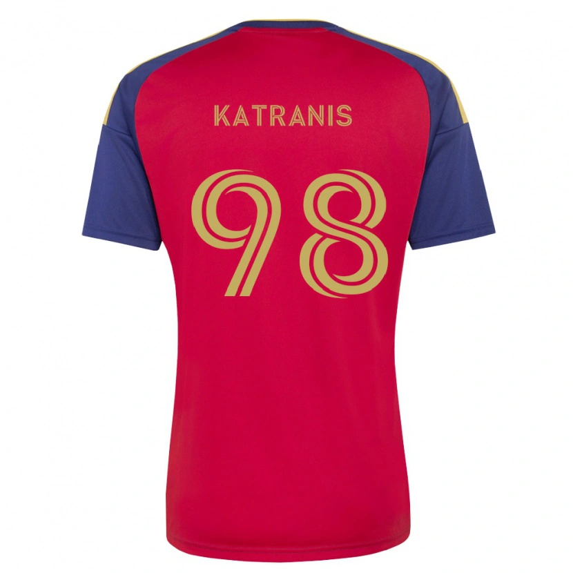 Danxen Barn Alexandros Katranis #98 Kongelig Blå Brun Rød Hjemmetrøye Drakt Trøye 2026/27 Skjorter T-Skjorte