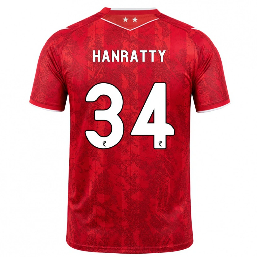 Danxen Barn Kevin Hanratty #34 Rød Hvit Hjemmetrøye Drakt Trøye 2026/27 Skjorter T-Skjorte