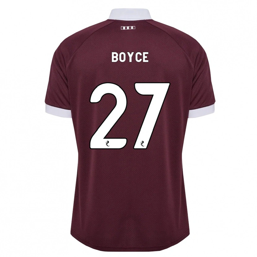 Danxen Barn Liam Boyce #27 Burgunder Hvit Hjemmetrøye Drakt Trøye 2026/27 Skjorter T-Skjorte
