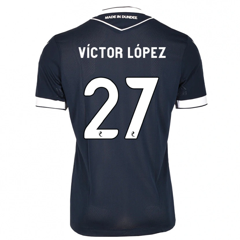 Danxen Barn Victor Lopez #27 Midnattsblå Hvit Hjemmetrøye Drakt Trøye 2026/27 Skjorter T-Skjorte