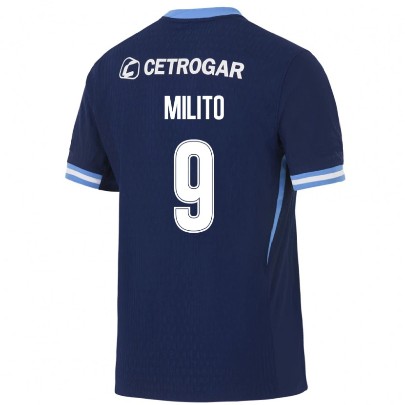 Danxen Barn Leandro Milito #9 Kongelig Blå Lyseblå Hvit Bortetrøye Drakt Trøye 2026/27 Skjorter T-Skjorte