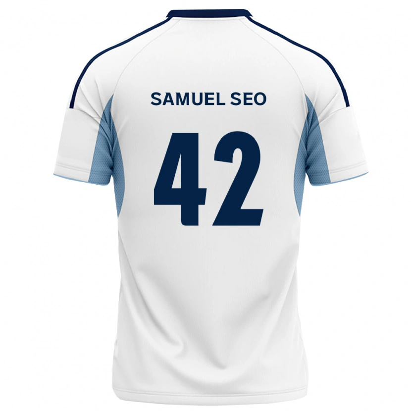 Danxen Barn Samuel Seo #42 Kongelig Blå Hvit Bortetrøye Drakt Trøye 2026/27 Skjorter T-Skjorte