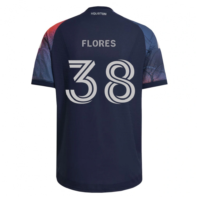 Danxen Barn Omar Flores #38 Dyp Blå Hvit Oransje Bortetrøye Drakt Trøye 2026/27 Skjorter T-Skjorte